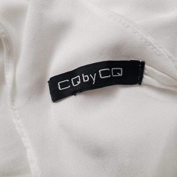 CQ BY CQ Floaty White Blouse Hi-Lo Cut Out S - Picture 5 of 8